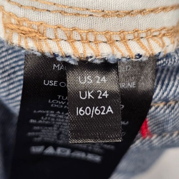 BDG Women's 24 Medium Wash Elastic High Waist  Blue Denim Mom Jeans - Picture 13 of 15